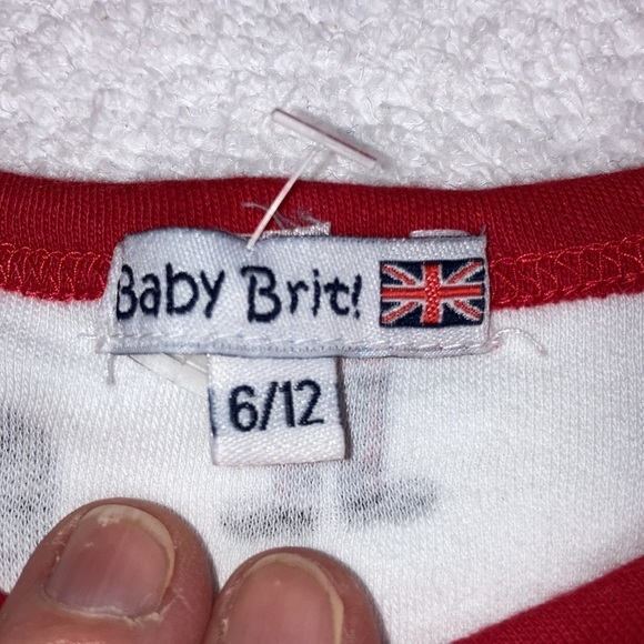 Baby Brit bodysuit with guards England British cotton 6/12m - Picture 4 of 8